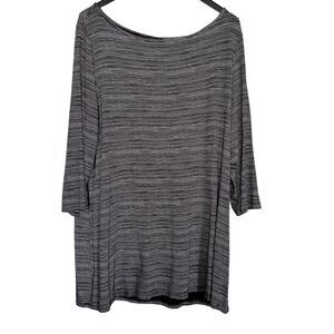 J.Jill Women’s Wearever Collection Sz XL Black White 3/4 Sleeve Tunic Top